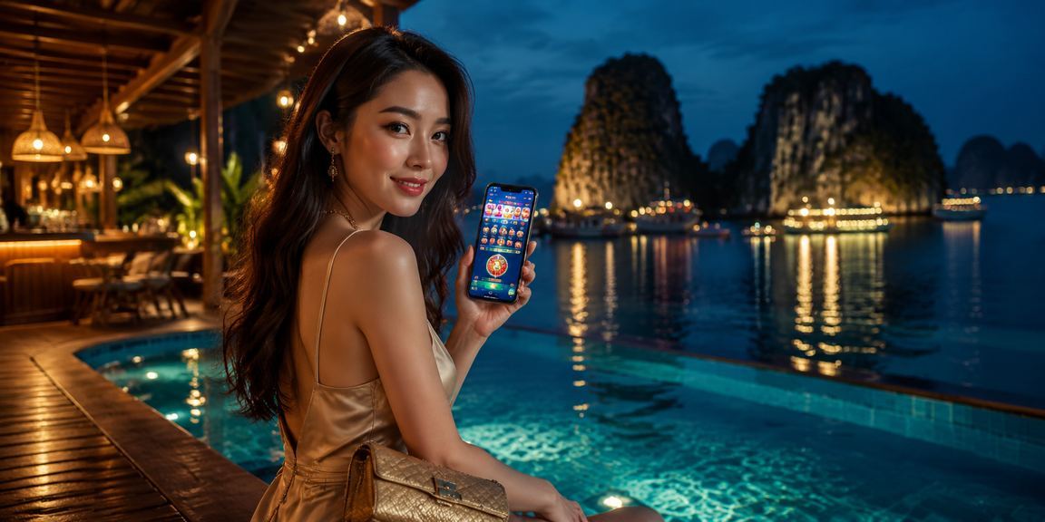 Du khách tại Hạ Long thư giãn bên vịnh biển và xem kết quả xổ số, trò chơi trực tuyến trên điện thoại