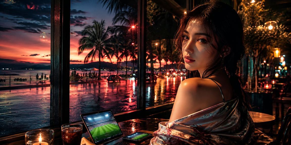 Khách du lịch tại Phú Quốc thư giãn với cà phê và xem cá cược thể thao trực tuyến trên di động
